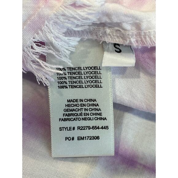 Anthropologie x Cloth & Stone Purple Tie Dyed Frayed Button Down Shirt Small - Picture 10 of 12